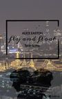 ALICE EASTON, Fly and Float, Tanin & Phu. Skyline mit beleuchteten Tempeln, Silhouette von zwei Köpfen im Vordergrund.