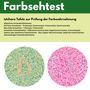 Farbsichttest: Ishihara Tafeln zur Prüfung der Farbwahrnehmung. Zwei Kreise mit bunten Punkten zeigen Zahlen.