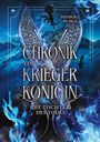 Text: "Henrike Runge. Chronik einer Kriegerkönigin. Die Tochter des Todes." Zwei Schwerter, Drachen, blaue Flammen.