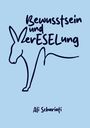 Text: "Bewusstsein und verESELung" und "Ali Schariati." Illustration: Zeichnung eines Esels, blauer Hintergrund.