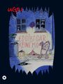 Text „ES GIBT GAR KEINE MO“ und „UGLI“. Illustration: Monster und Augen in Fenstern und Mülltonnen.