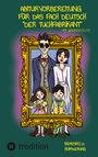 "Abiturvorbereitung für das Fach Deutsch 'Der Tuchfabrikant' mit @hannasroth. Themenfeld: Heimsuchung." Illustration einer Familie im goldenen Rahmen.