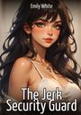"Emily White" oben, "The Jerk Security Guard" unten. Illustration einer Frau mit langen Haaren, goldenen Ohrringen und Anhänger.