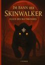 "Im Bann der Skinwalker: Fluch des Blutmondes" in goldener Schrift. Ein schwarzer Panther vor einem roten Mond.