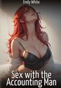 Texte: "Emily White", "Sex with the Accounting Man". Illustration: Frau mit roten Haaren und schwarzem BH.