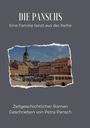 "Die Panschs: Eine Familie tanzt aus der Reihe" steht über einem historischen Marktplatz mit einem Turm und Altbauten.