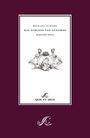 „Michael Schöne: Das Schloss von Gugomos, Neogotischer Roman“. Zwei Figuren neben einem verzierungenartigen Wappen.