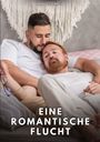 "MANUEL GARCÍA" oben, "EINE ROMANTISCHE FLUCHT" unten. Zwei Männer liegen entspannt auf einem Sofa.
