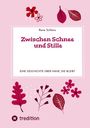Zwischen Schnee und Stille: Eine Geschichte über Nähe, die bleibt. Rosa Hintergrund mit roten Blättern und Blumen.