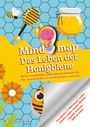 "Mind map Das Leben der Honigbiene. Fertig ausgearbeitete Gedankenlandkarten für die Vorschularbeit in Kindergarten und Kita."  
Illustration mit Bienen und Honig.