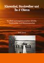 Titel: Klarenthal, Stockweiher und Île d'Oléron. Text: Kindheit und Jugend zwischen Scholle, Stockweiher und Meeresrauschen. Autor: Dirk Schul. Eine schwarz-weiße Fotografie zeigt einen Steg mit einem Boot darauf. Hintergrund ist ein Sonnenuntergang über einem Gewässer.
