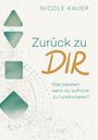„Zurück zu DIR“ und „Was passiert, wenn du aufhörst zu funktionieren?“ Zartes, geometrisches Design mit Dreiecken und Quadraten.