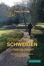 Peter Schmidt, GEBROCHENES SCHWEIGEN – Haltung zeigen! Illustration: Mensch auf einem Weg, von Bäumen gesäumt.