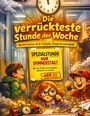 "Die verrückteste Stunde der Woche", Kinderrroman ab 8. Illustration mit Kindern, einer Uhr und einer dynamischen Szene.