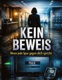 "KEIN BEWEIS" steht über einem Gang. Text: "Wenn jede Spur gegen dich spricht". Zahl "7513" auf Bildschirm.