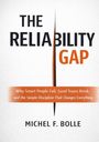 "THE RELIABILITY GAP" in Schwarz und Orange, mit Untertitel und Autor Michel F. Bolle, auf weißem Hintergrund.
