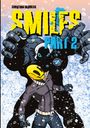 „Christian Heerbeck, SMILES Part 2“ in großer Schrift. Eine Illustration zeigt einen gelben Helm und ein dunkles Monster im Schnee.