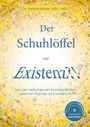 Dr. Helene Bader, MSc, MEd. Der Schuhlöffel zur Existenz?! Gelbes, abstraktes Muster mit farbigen Punkten.