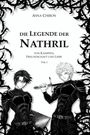 "Die Legende der Nathril" von Asna Chiron, Teil 2. Zwei Krieger in Rüstungen, umgeben von schwarzen Ranken.