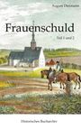 "Frauenschuld Teil 1 und 2" von August Diezmann. Historisches Bucharchiv. Illustration: Kirche mit Reiter und Pferd auf Feldweg.