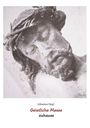 Johannes Siegl, Geistliche Messe, zuhause. Eine schwarz-weiße Illustration eines gekrönten Gesichts mit geschlossenen Augen.