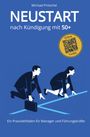"NEUSTART nach Kündigung mit 50+." Zwei Personen in Startposition, ein QR-Code und ein Hinweis: "Online Toolkit".