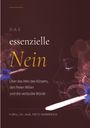 "DAS essenzielle Nein" in großer Schrift. Darunter ein Gesicht mit abstrakten, farbigen Elementen.