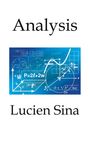 Text: "Analysis", "P=2ℓ+2w", "Lucien Sina". Illustration mit mathematischen Formeln und Diagrammen auf blauem Hintergrund.