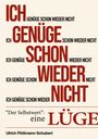 Text: "ICH GENÜGE SCHON WIEDER NICHT", "Der Selbstwert - eine LÜGE", "Ulrich Flöttmann-Schubert". Text in unterschiedlichen Schriftgrößen.