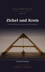 "Zirkel und Kreis" Band IV von Gerhard Ebeling. Goldener Zirkel mit Lot auf dunklem Hintergrund.
