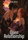 „Emily White, Open Relationship“ in weißen Buchstaben. Zwei Frauen in Abendkleidung, in einer romantischen Atmosphäre.