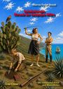 "GaGaGalápagos - Chronik der Galápagos-Affäre" in roter Schrift. Drei Personen, eine mit Peitsche. Wüstenlandschaft, Pflanze, Gewehr.
