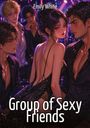 Auf der Illustration steht "Emily White" und "Group of Sexy Friends". Zu sehen sind stilvolle Personen in schicker Kleidung.