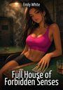 „Emily White, Full House of Forbidden Senses“ steht über einer Illustration einer Frau am Pokertisch.