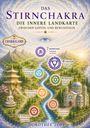 Titel: "Das Stirnchakra: Die innere Landkarte". Chakren entlang eines Flusses in surrealer Landschaft mit Pagode und Tempel.