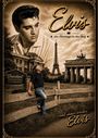 "Elvis, eine Hommage an den King; Graceland Home of Elvis Presley; und immer wieder... Elvis."  
Mann vor ikonischen Bauwerken.