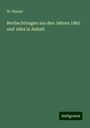 W. Pässler: Beobachtungen aus den Jahren 1863 und 1864 in Anhalt, Buch