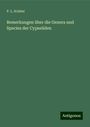 P. L. Sclater: Bemerkungen über die Genera und Species der Cypseliden, Buch