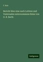 F. Boie: Bericht über eine nach Lofoten und Vesteraalen unternommene Reise von G. R. Barth, Buch