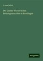 G. von Orlich: Die Gustav Werner'schen Rettungsanstalten in Reutlingen, Buch