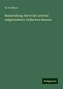H. Meyer: Beschreibung der in der schweia aufgefundenen Gallischen Munzen, Buch