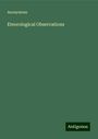 Anonymous: Eteorological Observations, Buch