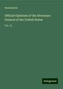 Anonymous: Official Opinions of the Attorneys General of the United States, Buch