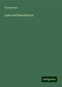 Anonymous: Laws and Resolutions, Buch