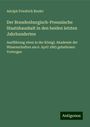 Adolph Friedrich Riedel: Der Brandenburgisch-Preussische Staatshaushalt in den beiden letzten Jahrhunderten, Buch