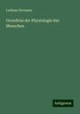 Ludimar Hermann: Grundriss der Physiologie des Menschen, Buch