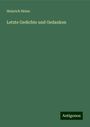 Heinrich Heine: Letzte Gedichte und Gedanken, Buch