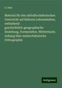 G. Stier: Material für den mittelhochdeutschen Unterricht auf höheren Lehranstalten, enthaltend: geschichtlich-geographische Einleitung, Formenlehre, Wörterbuch; Anhang über neuhochdeutsche Orthographie, Buch