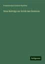 Friedrich Karl Gottlob Hertlein: Neue Beiträge zur Kritik des Diodorus, Buch