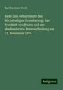 Karl Bernhard Stark: Rede zum Geburtsfeste des höchstseligen Grossherzogs Karl Friedrich von Baden und zur akademischen Preisvertheilung am 23, November 1874, Buch